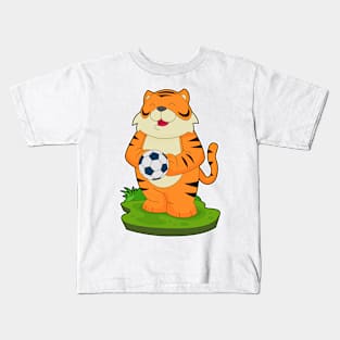 Tiger Soccer player Soccer Kids T-Shirt